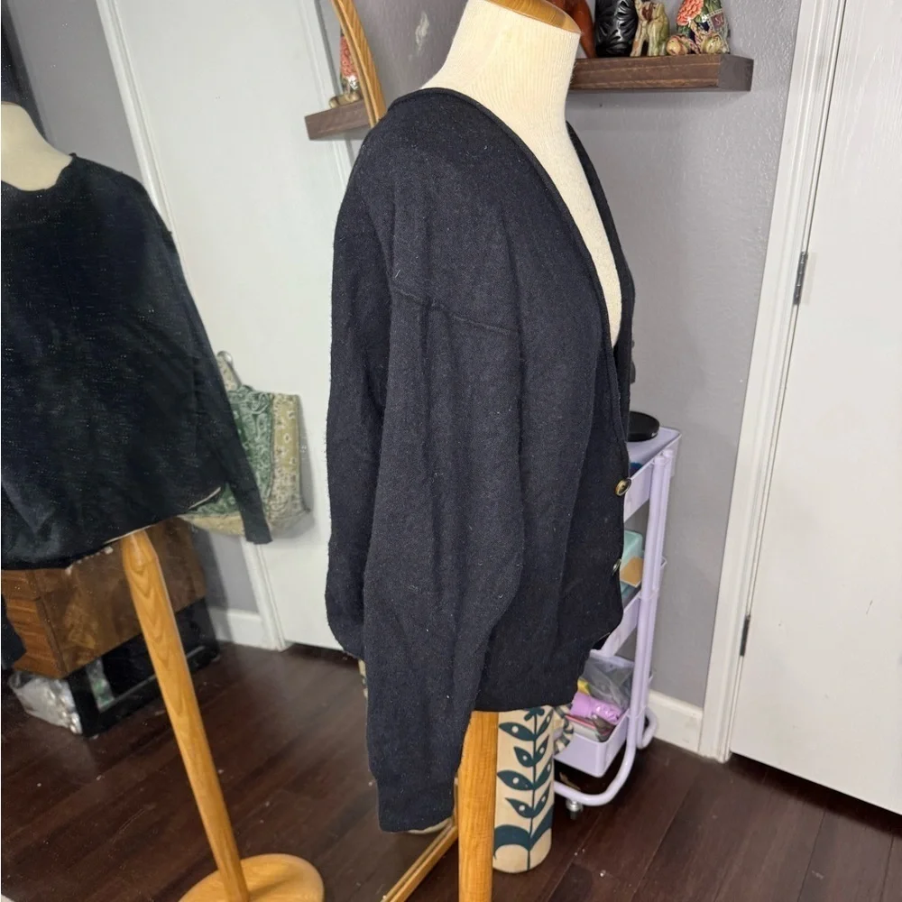 Free people Black Button-Up‎ Women's Cardigan